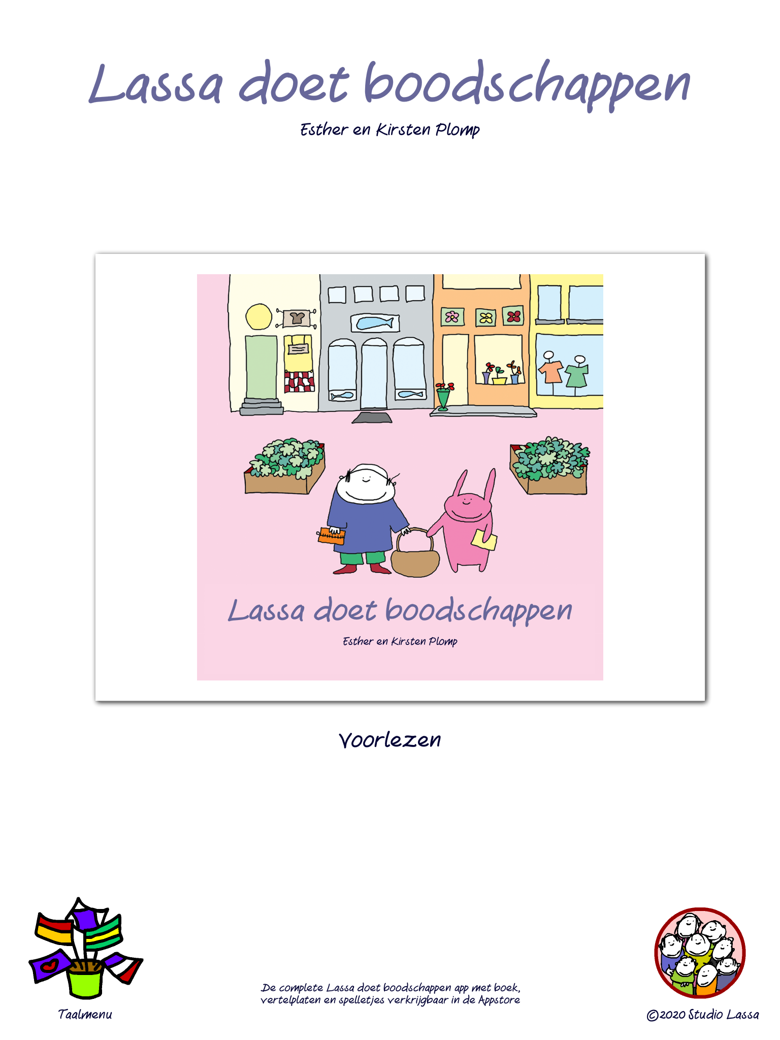 Lassa doet boodschappen Lite app. Voorlezen in verschillende talen
