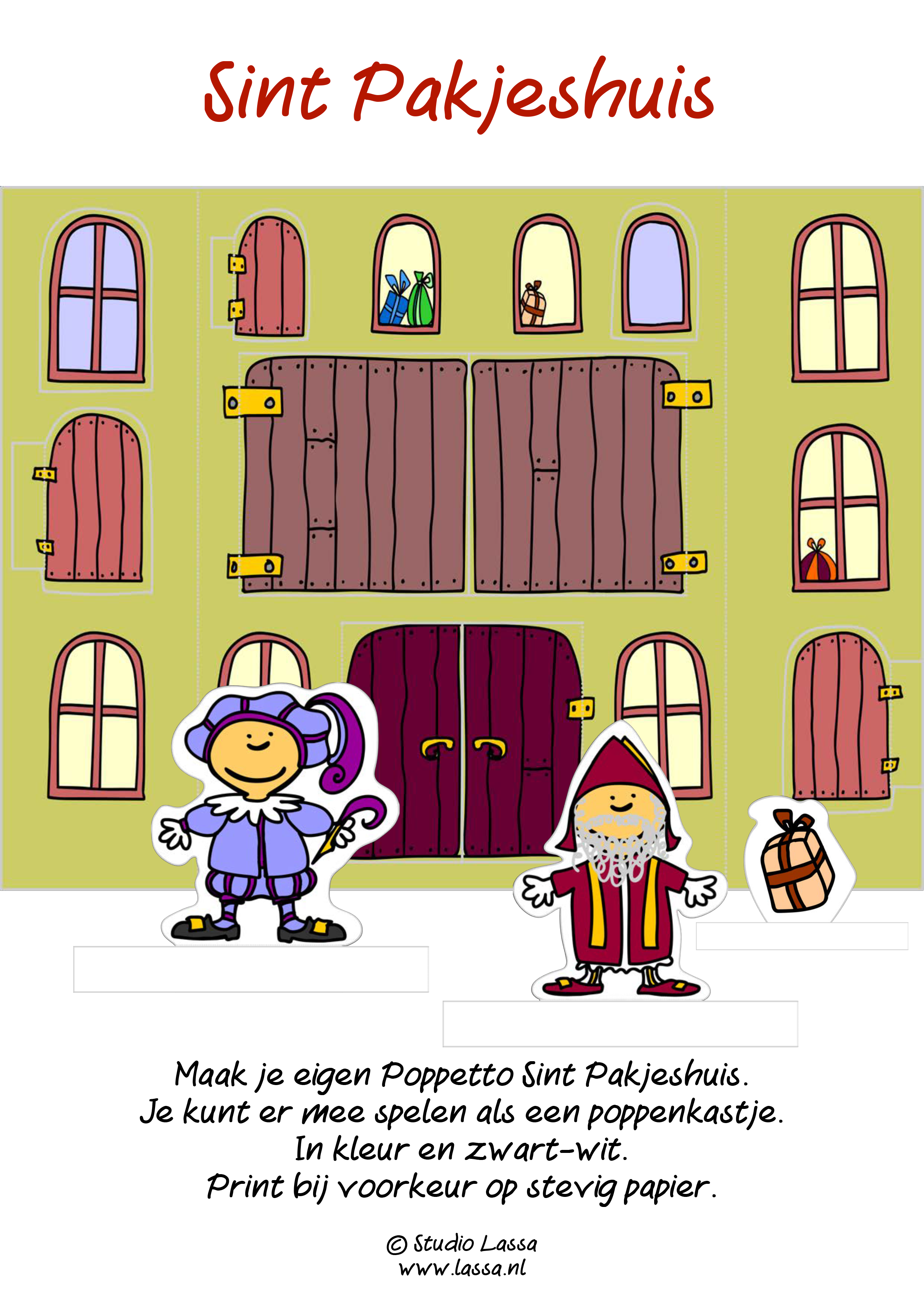 Maak je eigen Poppetto Sint pakjeshuis om poppenkastje te spelen.