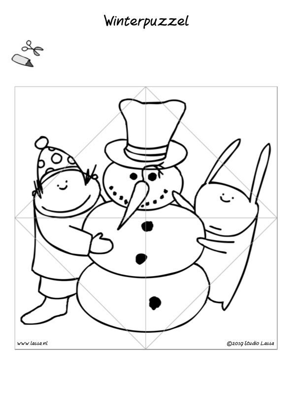 Maak een sneeuwpop puzzel